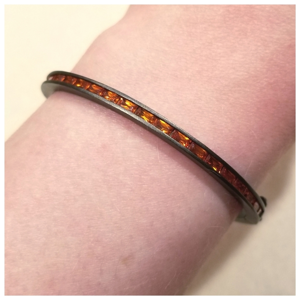 Eddie Borgo Orange Crystal and Enamel Bracelet